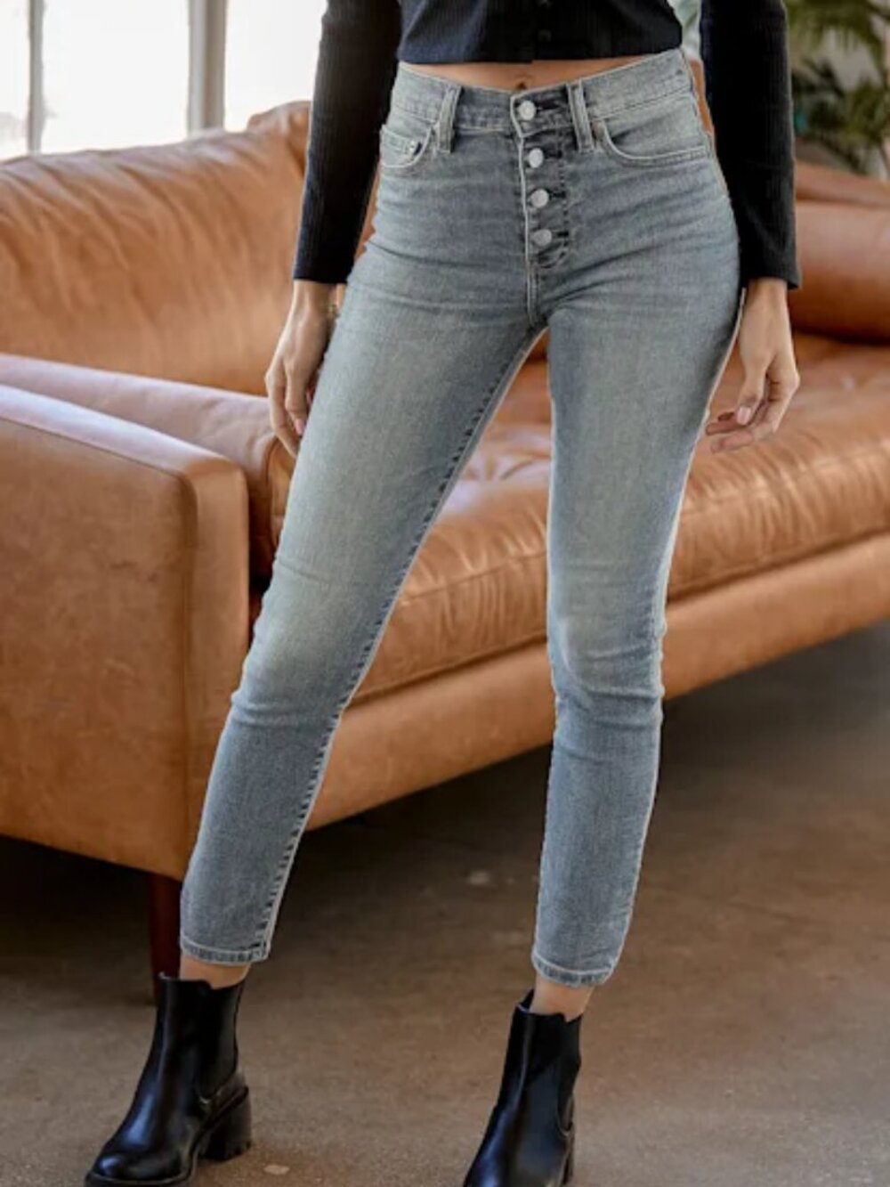 Daze Denim Cropped High-Rise Skinny Jeans - size 25
